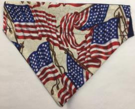 4th of July Reversible Through the Collar  Dog Bandana flags