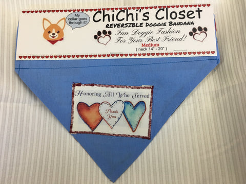 Honoring All Who Served Thank You! Holiday Dog Bandana