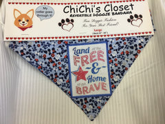Land of the Free Because of the Brave Holiday Dog Bandana