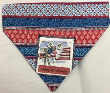 4th of July Reversible Through the Collar  Dog Bandana 4th flag