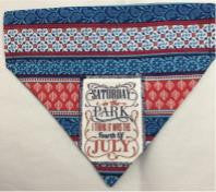 4th of July Reversible Through the Collar  Dog Bandana saturday